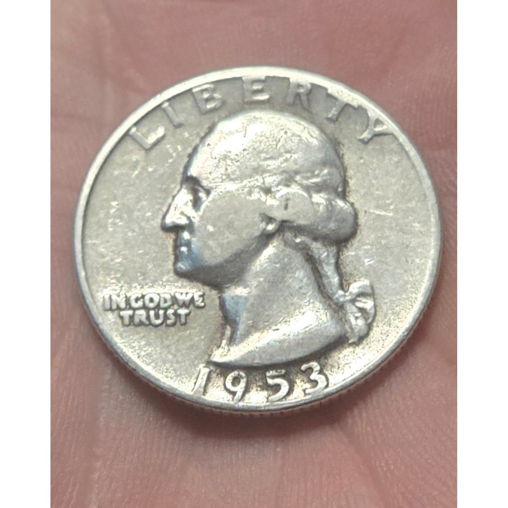 1953 Washington Quarter Dollar 90% Silver US Mint Vintage Coin